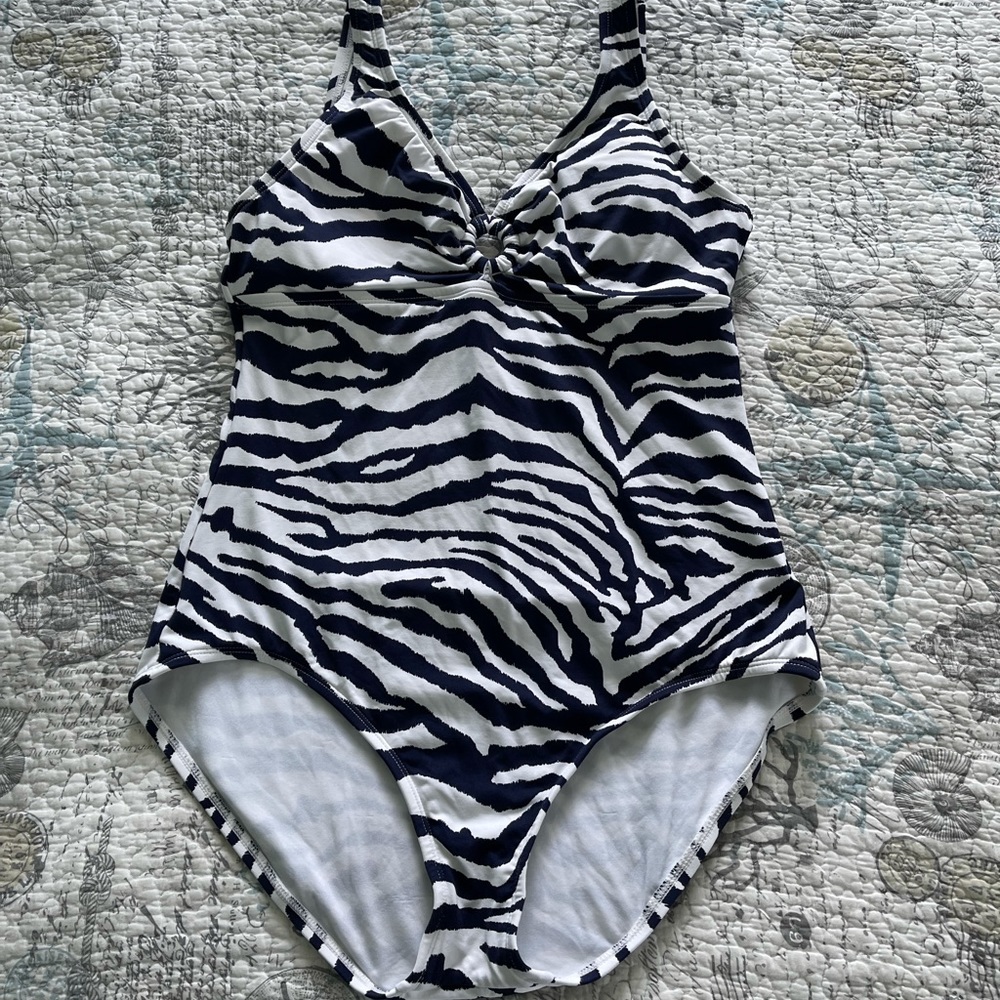 Tommy Bahama zebra print one piece swimsuit